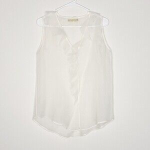 Pip-Squeak Chapeau Off-white Sheer Tank Top Blouse Size Large